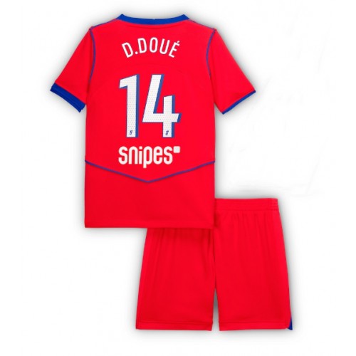 Stroje piłkarskie Paris Saint-Germain Desire Doue #14 Koszulka Trzeciej dla dzieci 2025-26 Krótki Rękaw (+ szorty)